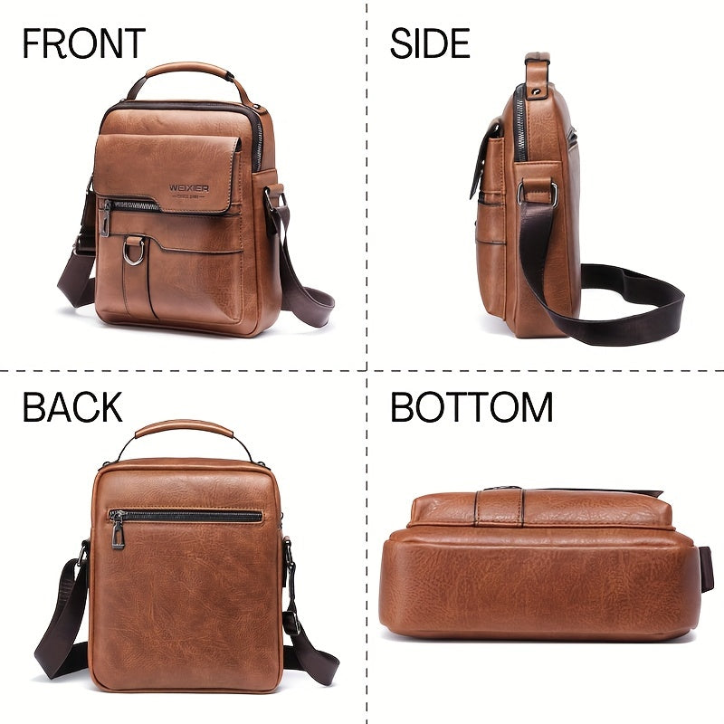 Men's New Crossbody Bag, PU Leather Purse With Card Holder Wallet For Men