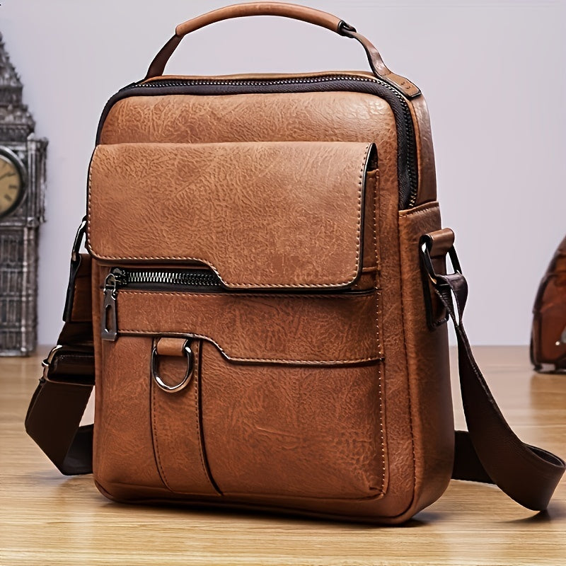 Men's New Crossbody Bag, PU Leather Purse With Card Holder Wallet For Men