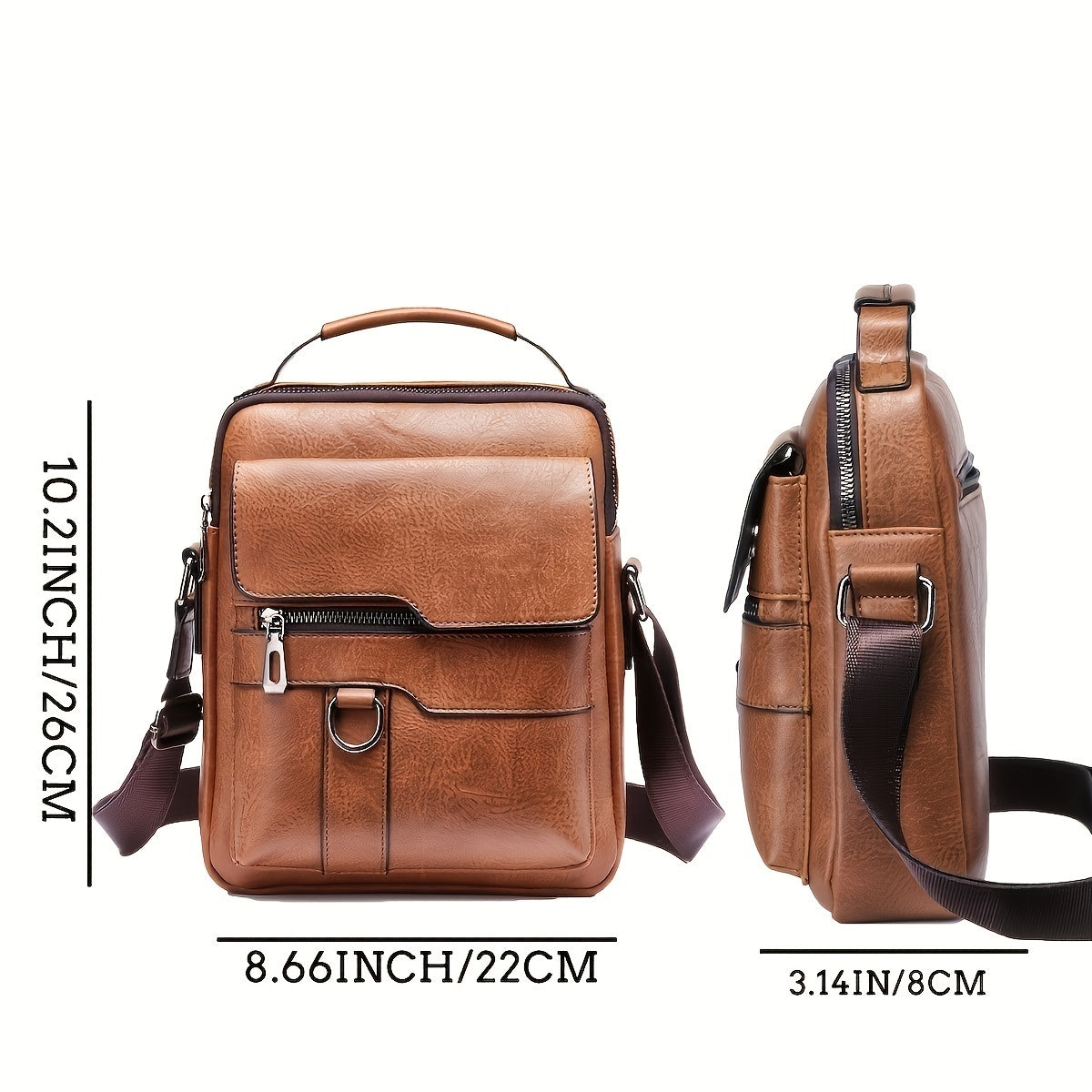 Men's New Crossbody Bag, PU Leather Purse With Card Holder Wallet For Men